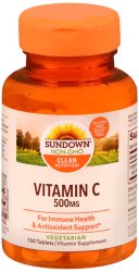 Sundown Naturals Vitamin C 500mg Tablet 100 Count Sundown Natby Na