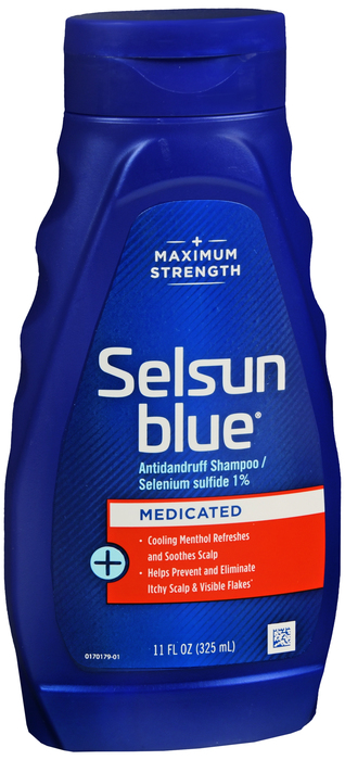 Selsun Blue Shampoo Medicated Treat 11oz Shampoo 11 oz By Chattem Drug & Chem Co USA 