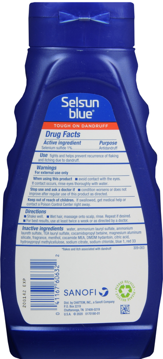 Pack of 12-Selsun Blue Shampoo Medicated Treat 11oz Shampoo 11 oz By Chattem Drug & Chem Co USA 