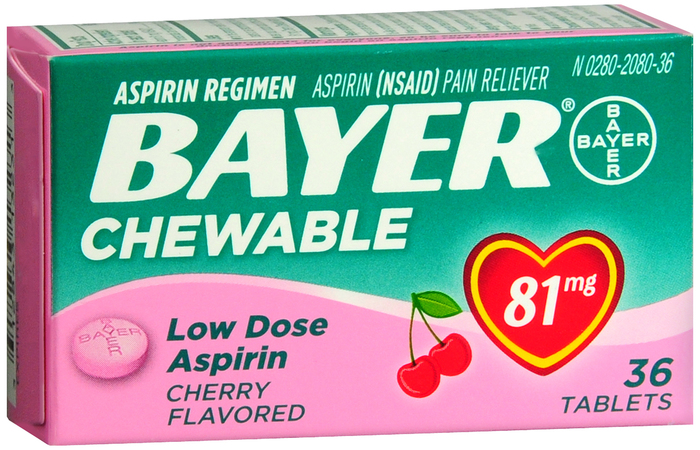 Bayer Aspirin Lo Dose Chwtab Cherry 36Ct