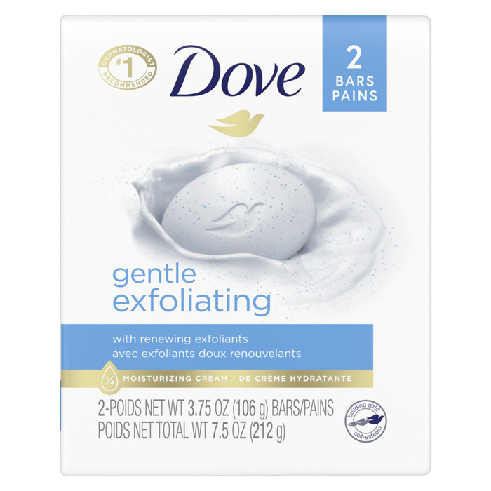 pack of 12Dove Bar Soap Exfolitating 2X3.75 Oz By Unilever HpcUSA