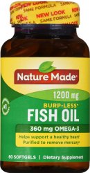 Fish Oil 1200mg Softgel 60 Count Nature Made