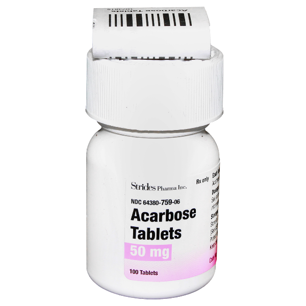 Rx Item-Acarbose 50MG 100 Tab by Strides Pharma USA 