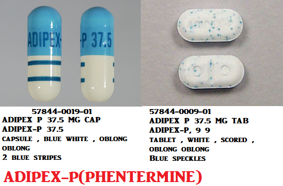 PHENTERMINE HCL BLUE SPECKLED 37.5MG DOSE PACK