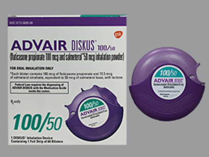 Rx Item-Advair Diskus 100/50mcg Kit 60 By Glaxo Smith Kline 