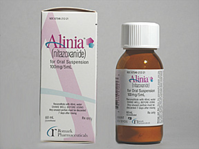 Rx Item-Alinia 100MG/5ML 60 ML Suspension by Romark Pharma USA 