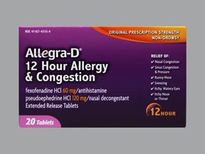 Rx Item-Allegra D 60Mg-120mg Tab 20 By Chattem Drug