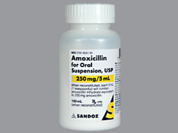 Rx Item-Amoxicillin Trihydrate 250MG 150 ML Suspension by Sandoz Pharma USA 