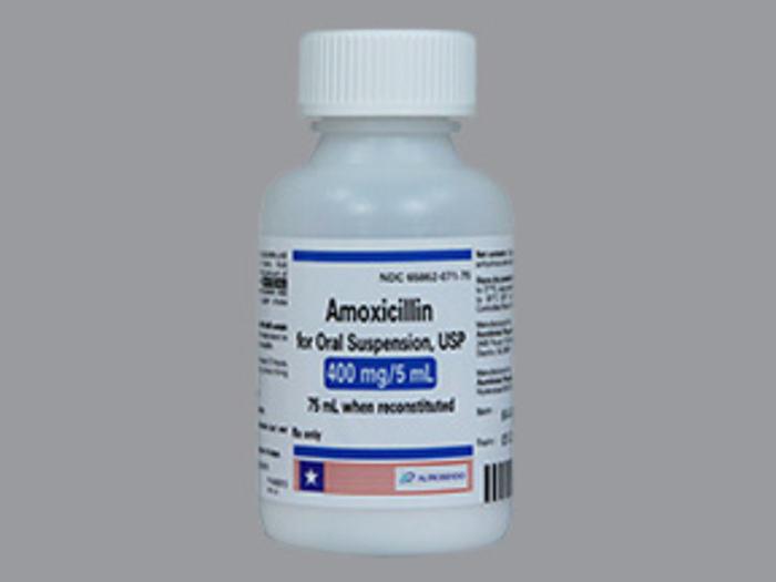Rx Item-Amoxicillin Trihydrate 400MG/5ML 75 ML Suspension by Aurobindo Pharma USA 