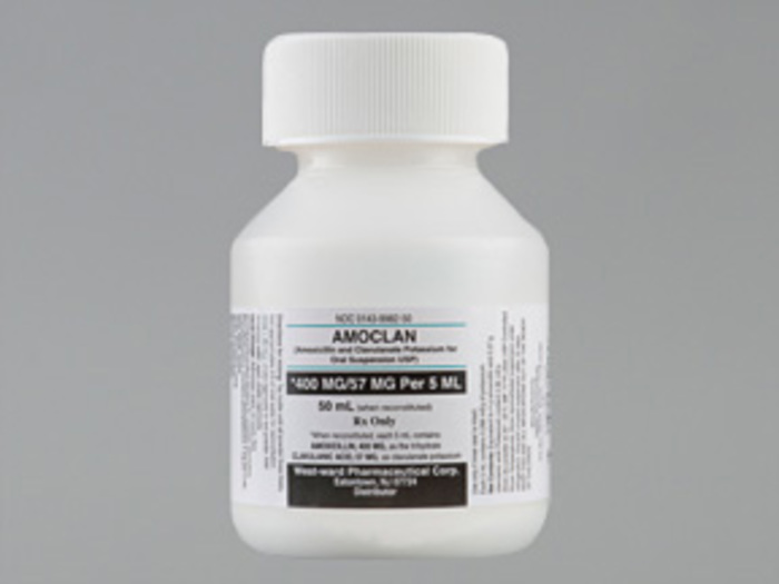 Rx Item-Amoxicillin-Clavulanate Potassium 400/57 MG 50 ML SUS by Hikma Pharma USA  Gen Augmentin 