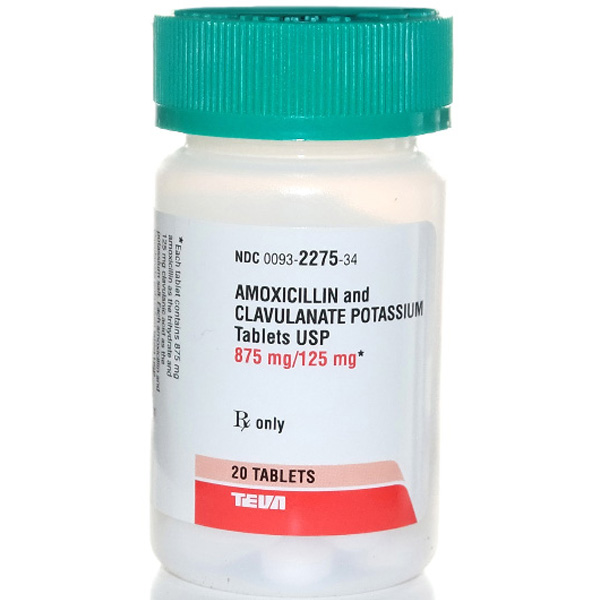 Rx Item-Amoxicillin-Pot Clavulanate 875/125mg Tab 20 by Teva Pharma