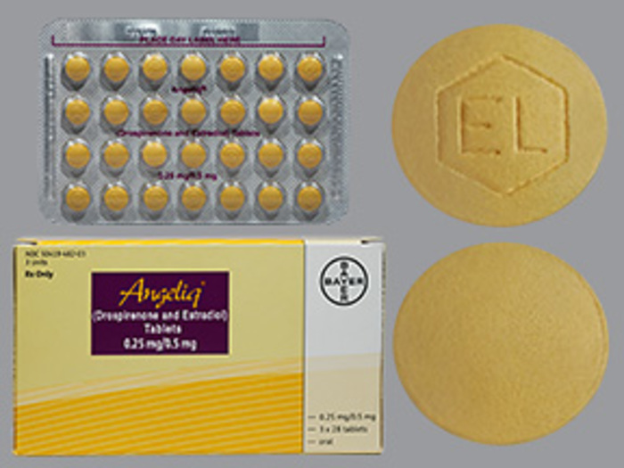 Rx Item-Angeliq drospirenone/estradiol  0.25 0.5mg Tab 3X28 by Bayer Pharma