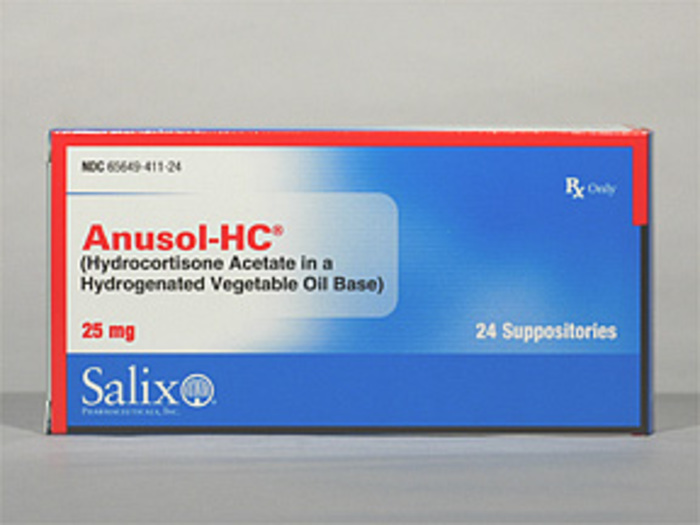 Rx Item-Anusol Hc 25mg hydrocortisone acetate rectal  Sup 24 by Valeant Pharma