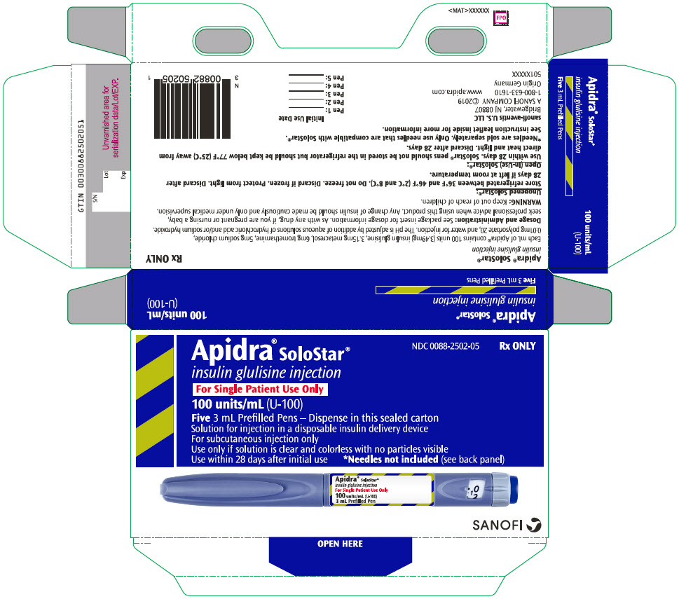 Rx Item-Apidra Pen  insulin glulisine Solostar  5X3 ML -Keep Refrigerated - by Aventis Pharma USA Refrig