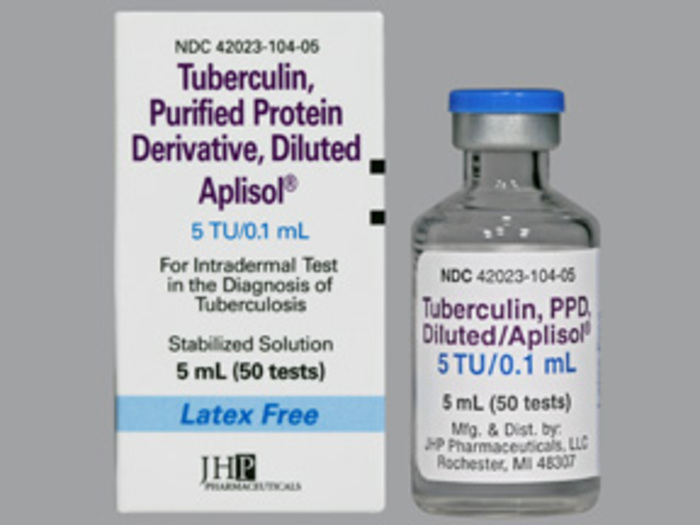 Rx Item-Aplisol tuberculin purif prot deriv Vial 5ml 50 testby JHP  Refrigerator