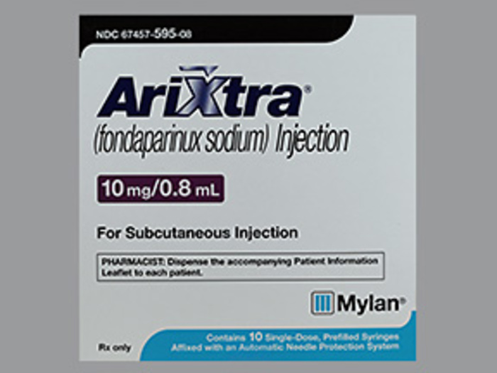 Rx Item-Arixtra 10mg fondaparinux sodium  0.8ml Syr 10X0.8ml by Mylan