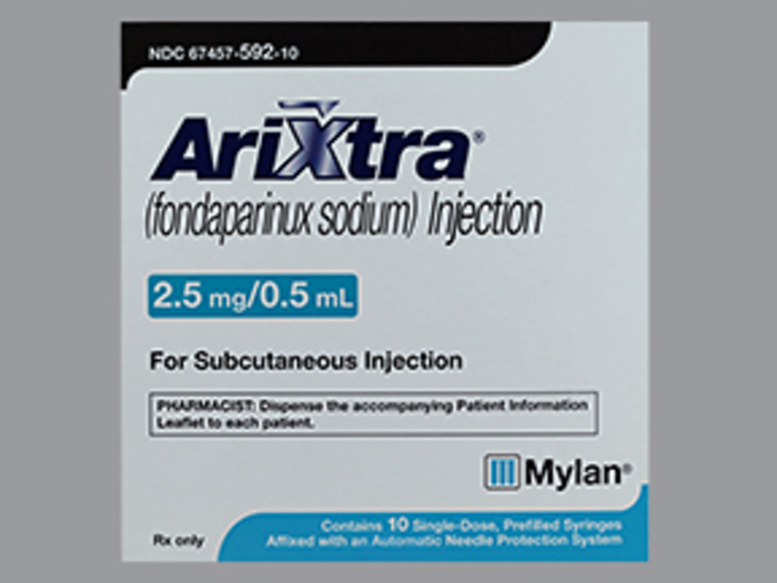 Rx Item-Arixtra fondaparinux sodium 2.5mg 0.5 Syg 10X0.5ml by Mylan 