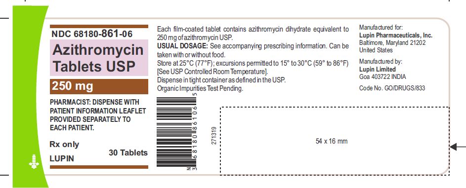 Rx Item-Azithromycin 250mg Tab 30 by Lupin Pharma Gen Zithromax