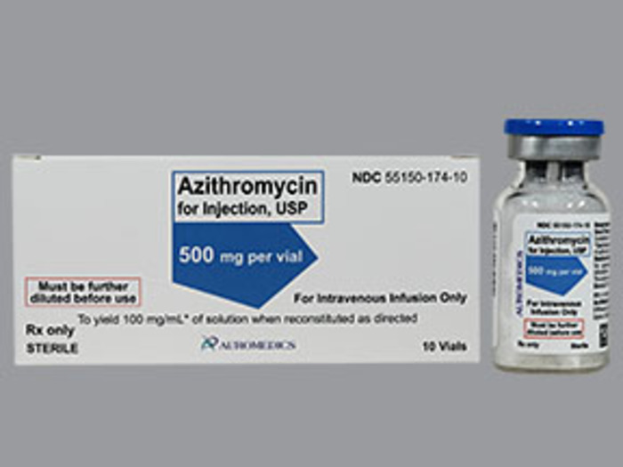 Rx Item-Azithromycin 500MG 10 Vial by Auromedics Pharma USA Gen Zithromax