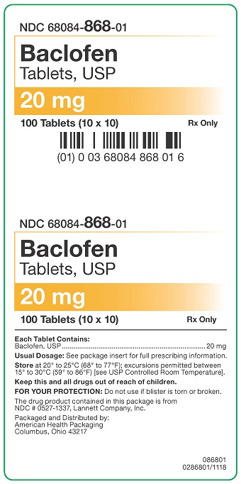 '.Baclofen 20mg Gen Lioresal Tab.'