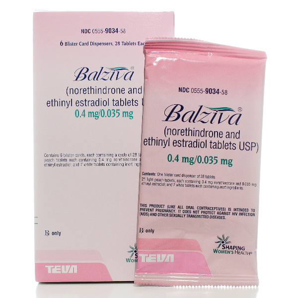 Rx Item-Balziva 0.4 0.035 Tab 6X28 by Teva Pharma Gen Ovcon