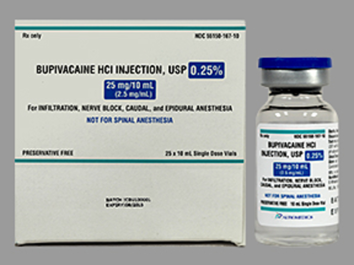 Rx Item-Bupivacaine 2.5mg/ml Vial 25X10ml by Auromedics 2.5%  Preservative Free