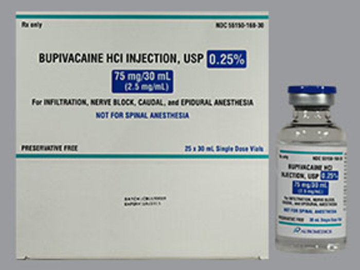 Rx Item-Bupivacaine 0.25% 25X30 ML Single Dose Vial by Auromedics Pharma USA 