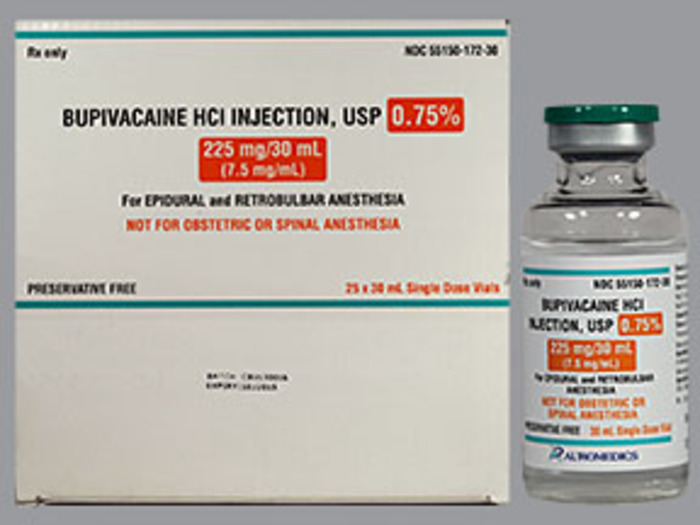 Rx Item-Bupivacaine 0.75% 25X30 ML Single Dose Vial by Auromedics Pharma USA 