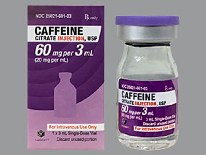 Rx Item-Caffeine Citrate Gen Cafcit 20MG/ML 3 ML Vial by Sagent Pharma USA 