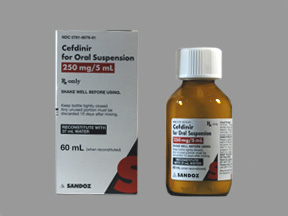 Rx Item-Cefdinir Powder For Oral 250Mg/5ml Suspension 60ml By Sandoz Pharma