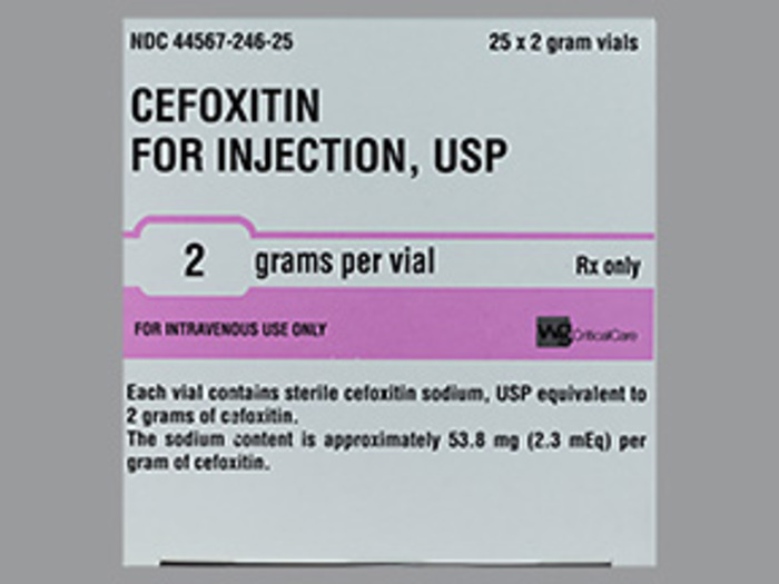 Rx Item-Cefoxitin 2GM 25 Vial by Wg Critical Care Pharma USA 