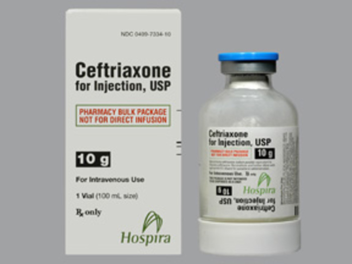 Rx Item-Ceftriaxone 10GM Vial  by Pfizer Pharma USA Injec