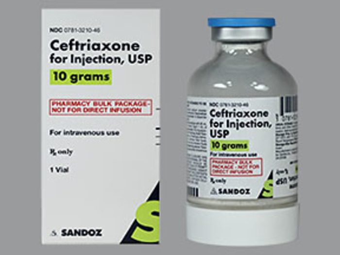Rx Item-Ceftriaxone 10 gm Vial By Sandoz Pharma Gen Rocephin