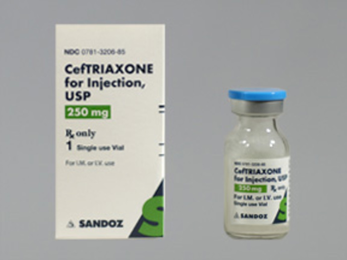 Rx Item-Ceftriaxone 250MG Vial  by Sandoz Pharma USA 