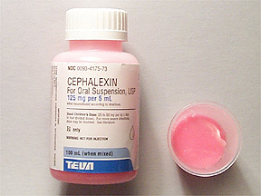 Rx Item-Cephalexin 125MG/5ML 100 ML Suspension by Teva Pharma USA Gen Keflex