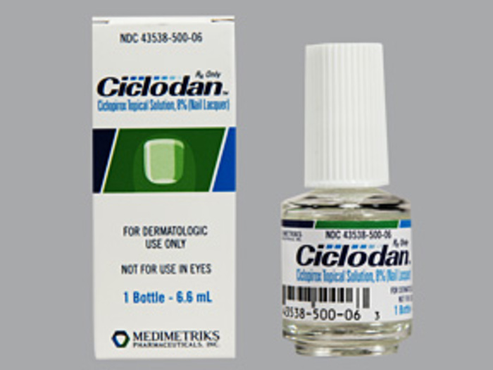 Rx Item-Ciclodan 8% ciclopirox  Solution 6.6ml By Medimetriks Pharma 