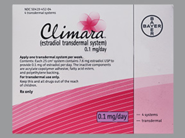 Rx Item-Climara 0.1MG/DAY 4 Patch by Bayer Hc Pharma USA 