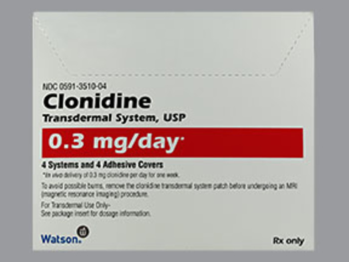 Rx Item-Clonidine Tds 0.3Mg 24Hr Patch 4 By Actavis Pharma(Teva) 