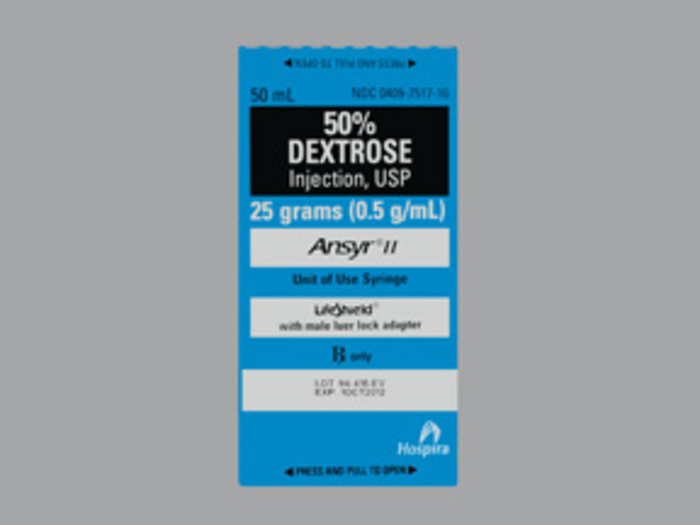 Rx Item-Dextrose-Water 50% Syr 25GM 10X50Ml Ansur By Hospira Worldwide