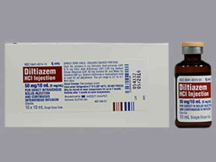 Rx Item-Diltiazem 5MG/ML 10X10 ML Single Dose Vial -Keep Refrigerated - by Hikma Pharma USA 