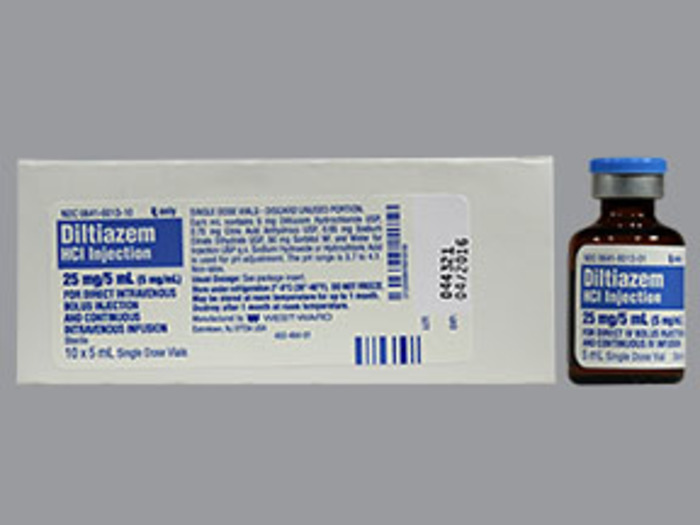 Rx Item-Diltiazem 5MG/ML 10X5 ML Single Dose Vial -Keep Refrigerated - by Hikma Pharma USA 