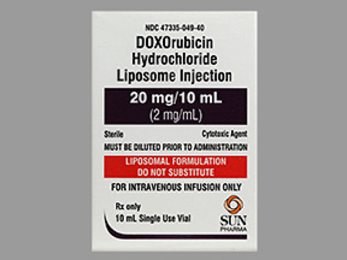 Rx Item-Doxorubicin-Liposomal Gen Doxil 2Mg/Ml Vial 10Ml By Caraco Pharma