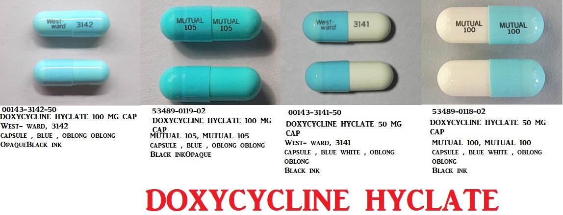 Rx Item-Doxycycline Hyclate 100Mg Cap 50 By Harris Pharma *****