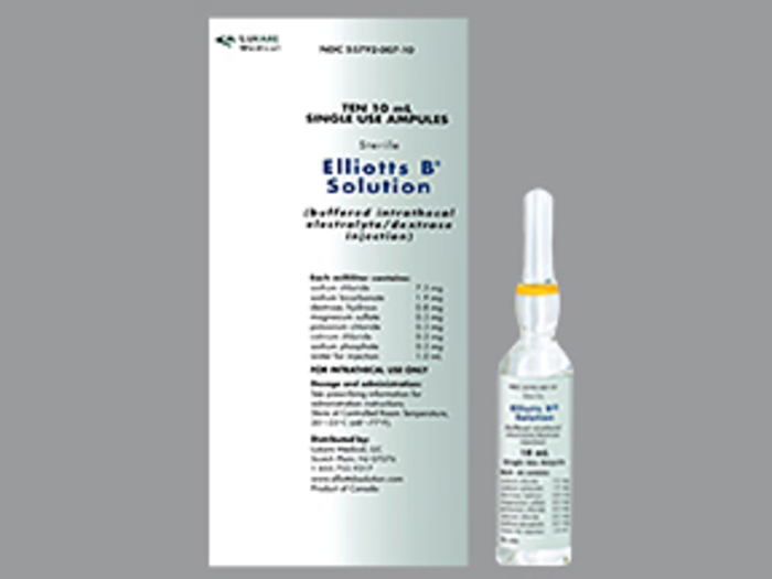 Rx Item-Elliotts B 10 AMP chemo therapy diluent-Keep Refrigerated - by Lukare Medical Pharma USA 