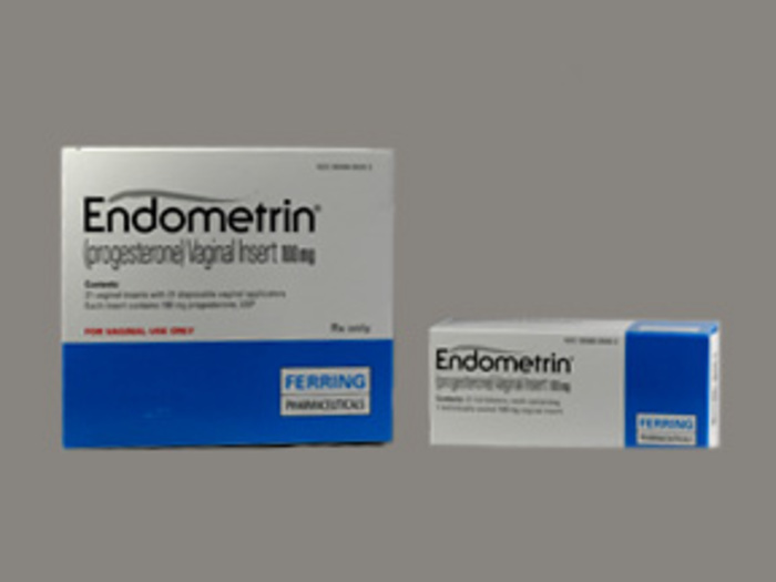 Rx Item-Endometrin 100MG progesterone 21 Suppository by Ferring Pharma USA 
