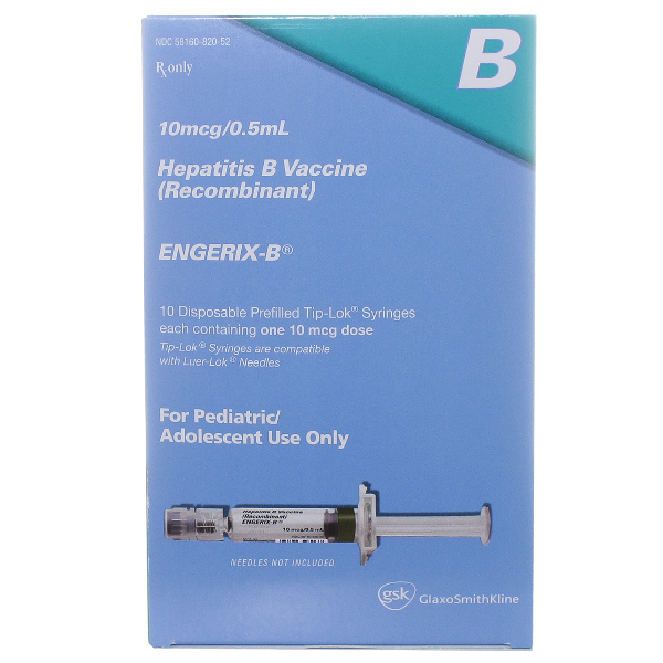 Rx Item-Engerix-B HEP B 10Mcg 0.5 Syringe 10X0.5Ml By Glaxosmithkline Vaccines