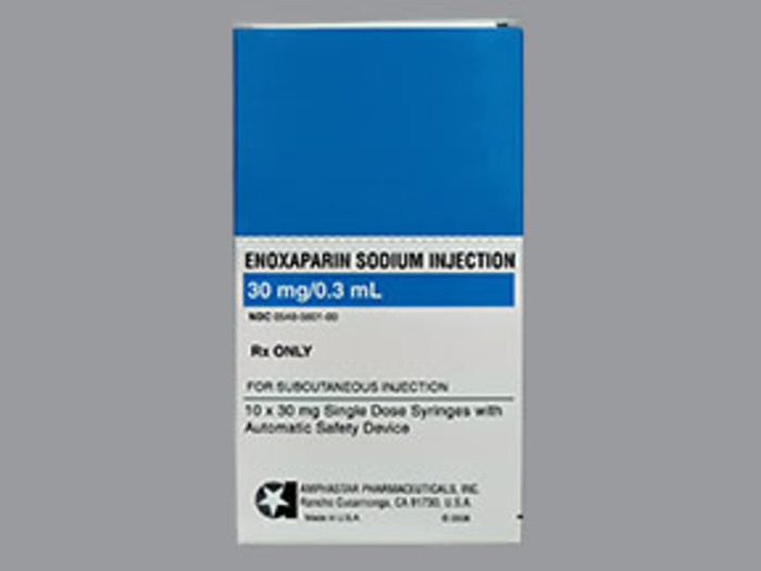 Rx Item-Enoxaparin 30Mg/0.3Ml Syringe 10 By Amphastar Pharma Gen Lovenox