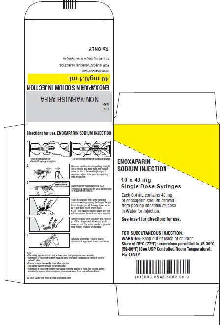 Rx Item-Enoxaparin 40Mg/0.4Ml Syringe 10 By Amphastar Pharma Gen Lovenox