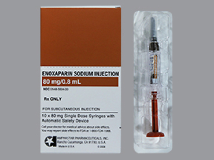 Rx ItemEnoxaparin 80Mg/0.8Ml Syringe 10 By Amphastar Pharma Gen Lovenox