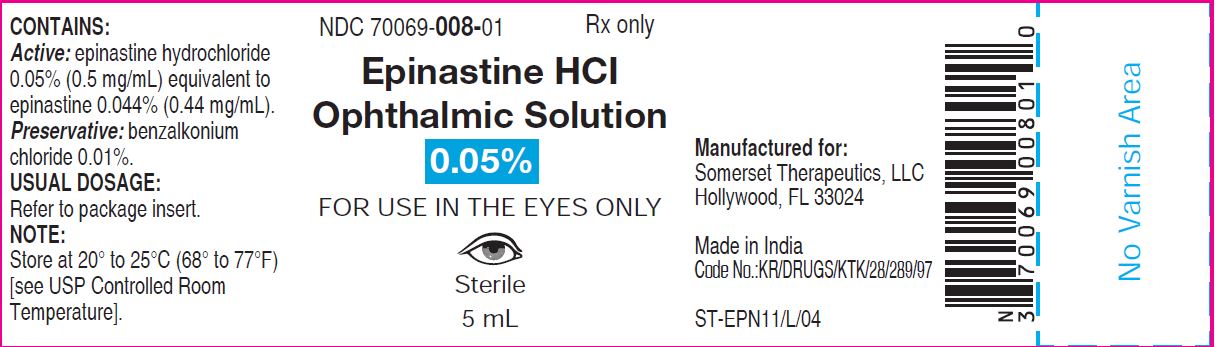 Rx Item-Epinastine 0.05% Elestat Drops 5Ml By Somerset Pharma Gen ELESTAT 